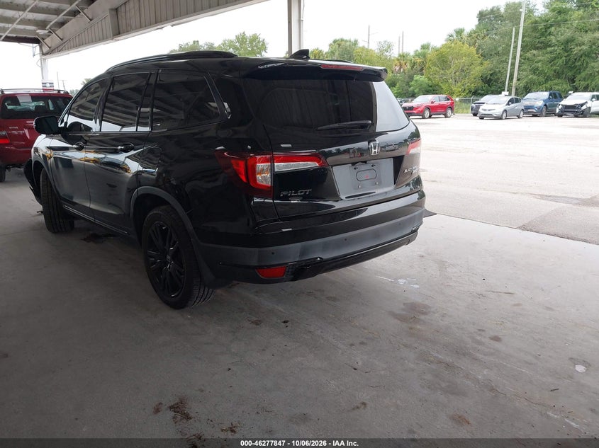 Vin: 5fnyf6h75mb062250, lot: 46777993, honda pilot awd black edition 20213
