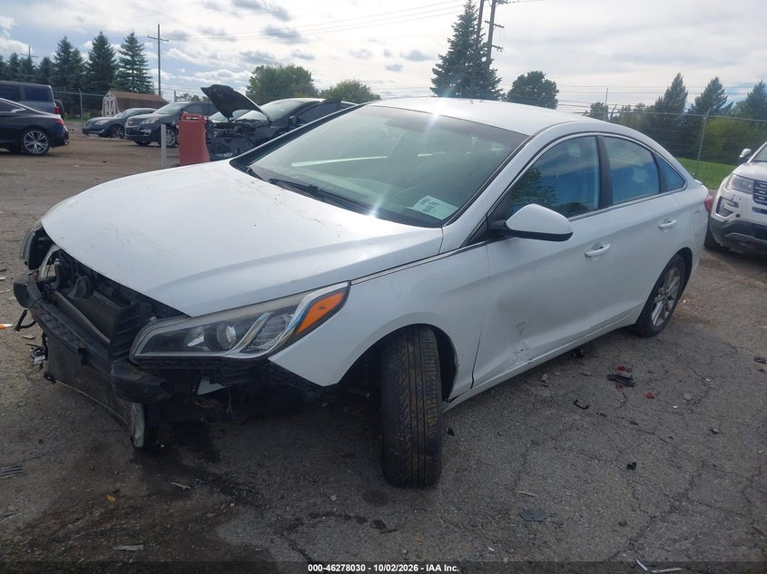 Vin: 5npe24af2gh366131, lot: 46778176, hyundai sonata se 20162
