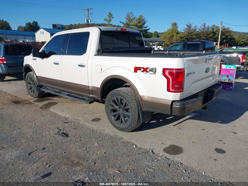 Vin: 1ftew1ef5fkd92977, lot: 46778216, ford f-150 lariat 20153