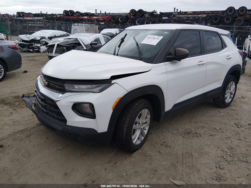 Vin: kl79mms25nb136604, lot: 46778260, chevrolet trailblazer fwd ls 20222