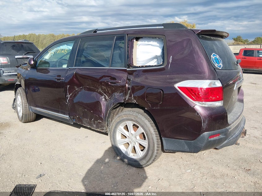Vin: 5tdbk3eh8ds276819, lot: 46778271, toyota highlander se v6 20133