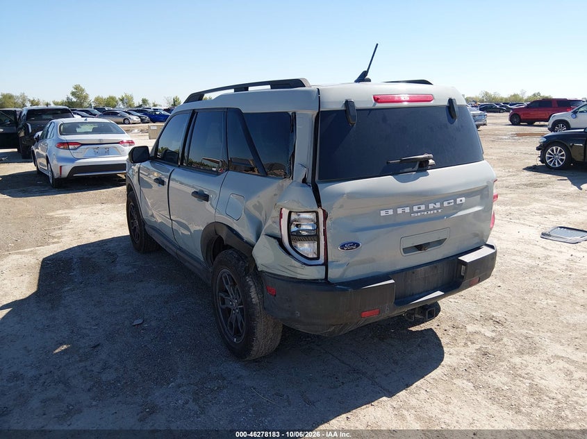 Vin: 3fmcr9b67nre07986, lot: 46778329, ford bronco sport big bend 20223