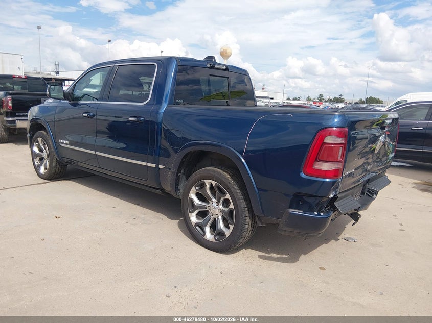 Vin: 1c6srfht6mn525905, lot: 46778626, ram 1500 limited  4x4 5'7 box 20213