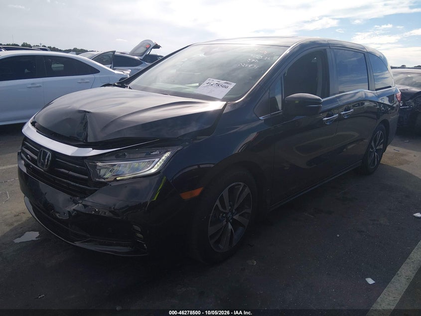 Vin: 5fnrl6h8xnb028893, lot: 46778646, honda odyssey touring 20222