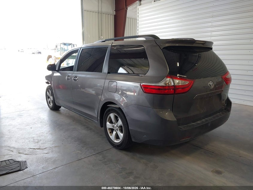 Vin: 5tdkz3dcxhs805517, lot: 46778750, toyota sienna le 8 passenger 20173