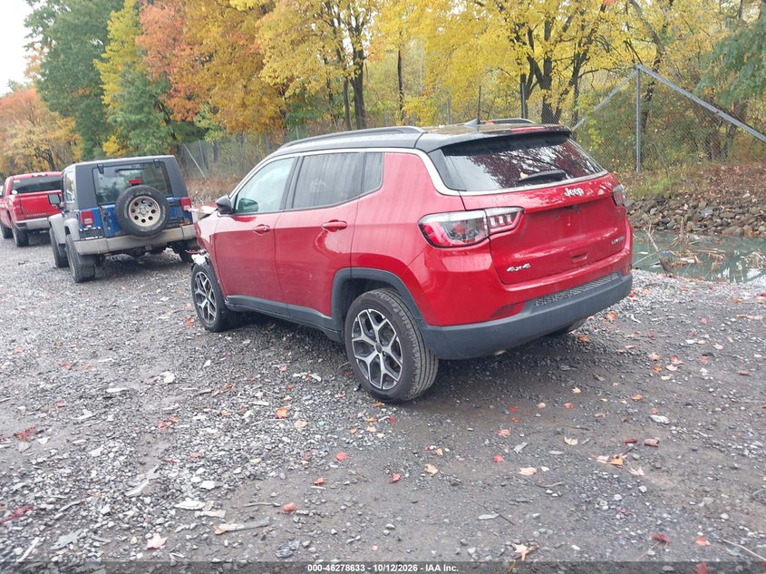 Vin: 3c4njdcn0st578722, lot: 46778779, jeep compass limited 4x4 20253