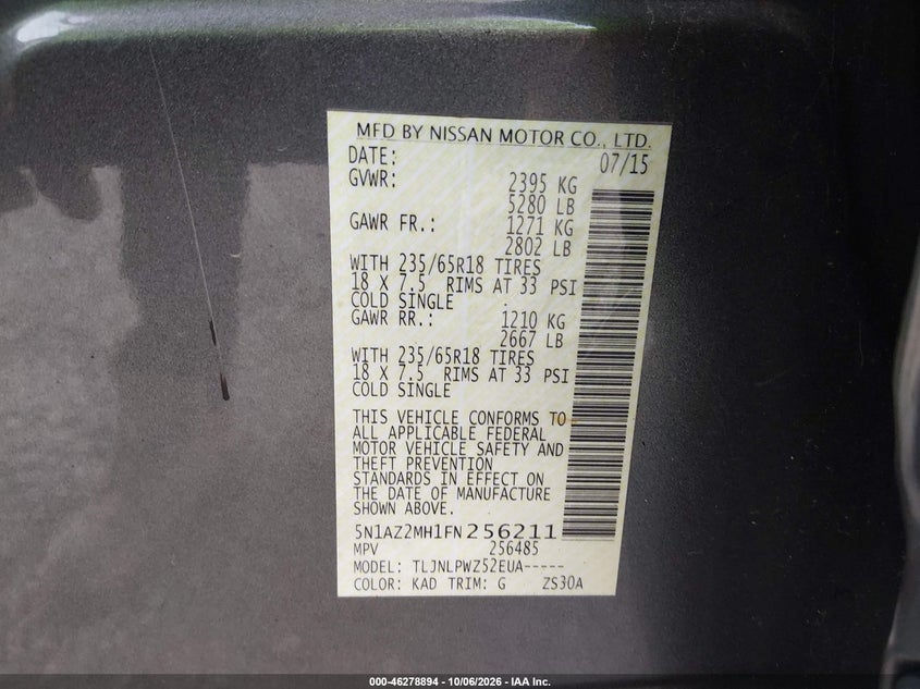 2015 NISSAN MURANO S · Фото 9