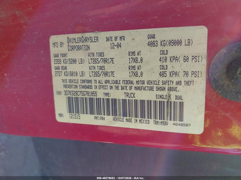 2005 DODGE RAM 2500 SLT/LARAMIE · Фото 9