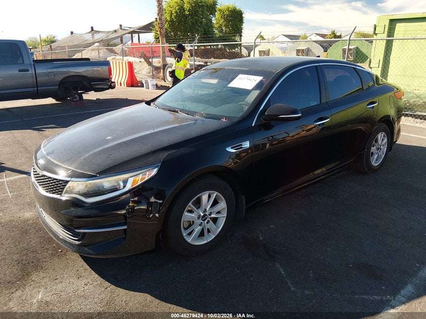 Vin: 5xxgt4l38gg105218, lot: 46779570, kia optima lx 20162