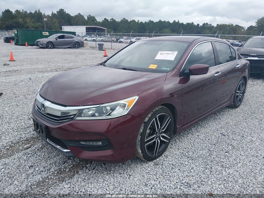 2017 Honda Accord Sport Se, Right Rear, IAAI, VIN 1HGCR2F18HA023810 — photo 2
