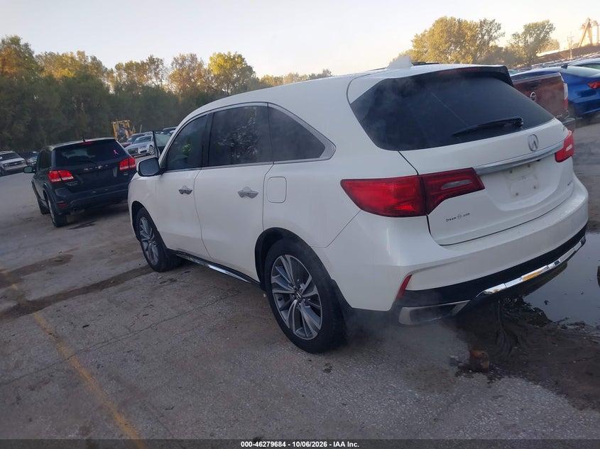 Vin: 5fryd4h5xhb008374, lot: 46779830, acura mdx technology package 20173