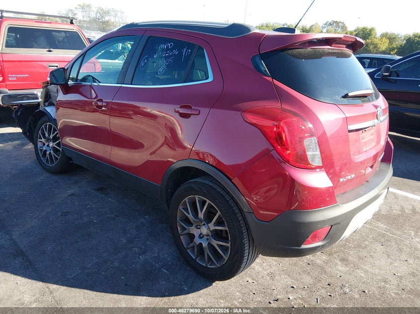Vin: kl4cj1sm1gb591805, lot: 46779836, buick encore sport touring 20163