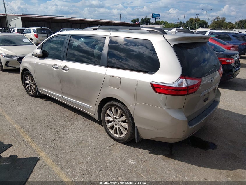 Vin: 5tdyz3dc8hs834945, lot: 46780069, toyota sienna limited premium 7 passenger 20173