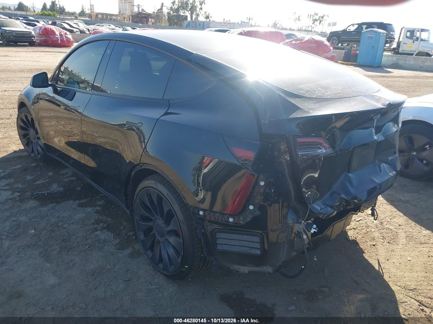 Vin: 7saygdef3pf708972, lot: 46780291, tesla model y performance dual motor all-wheel drive 20233