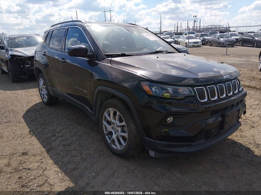 Vin: 3c4njdfb7nt190456, lot: 46780498, jeep compass latitude lux 4x4 2022 img_1
