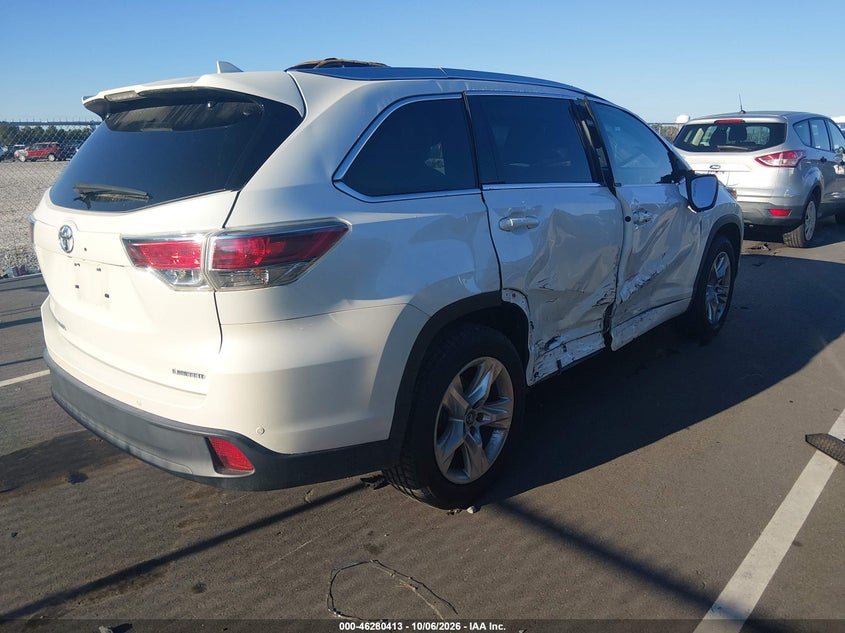 Vin: 5tdykrfh0gs174785, lot: 46780559, toyota highlander limited platinum v6 20164