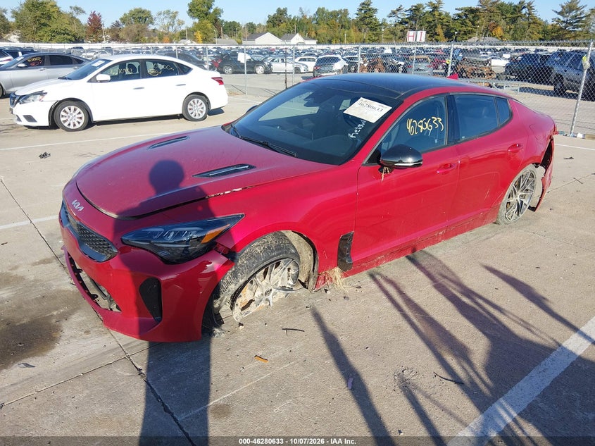Vin: knae35ld2p6135199, lot: 46780779, kia stinger gt-line 20232