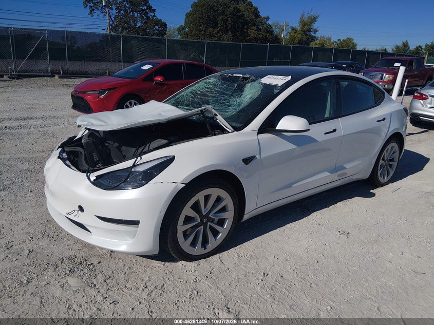 Vin: 5yj3e1ea1nf370520, lot: 46781495, tesla model 3 rear-wheel drive 20222