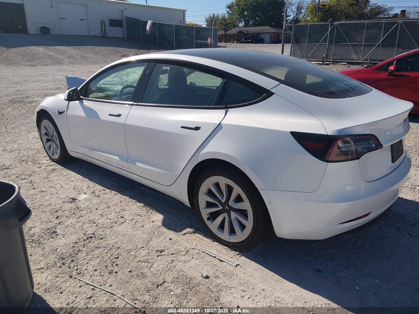 Vin: 5yj3e1ea1nf370520, lot: 46781495, tesla model 3 rear-wheel drive 20223