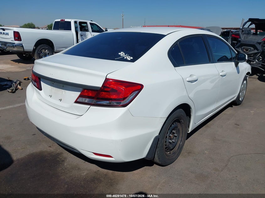 Vin: 2hgfb2f55dh522001, lot: 46781625, honda civic lx 20134