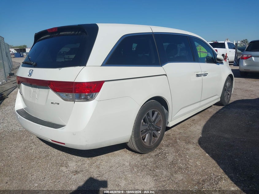 Vin: 5fnrl5h98ebi02346, lot: 46781765, honda odyssey touring/touring elite 20144