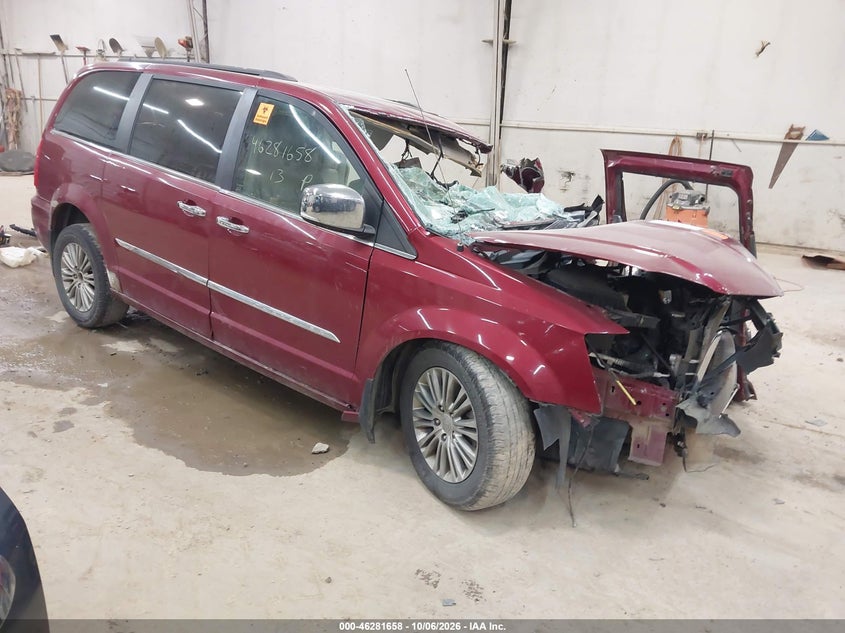 Vin: 2c4rc1cg3dr569675, lot: 46781804, chrysler town & country touring-l 20131