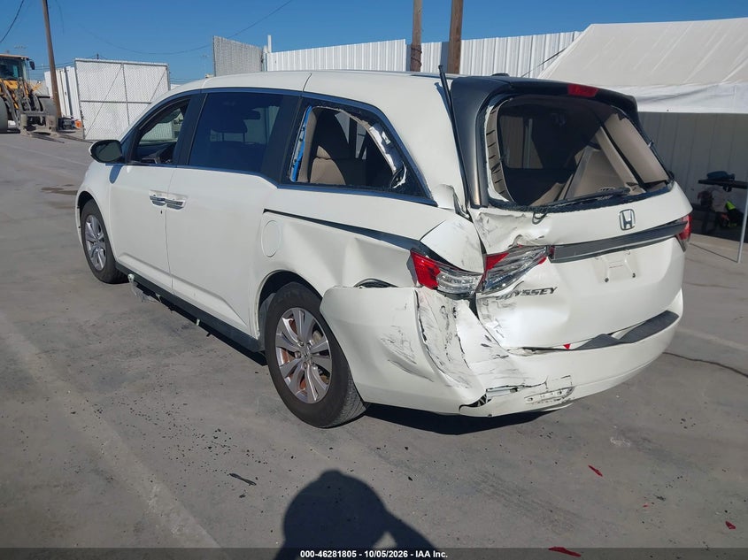 Vin: 5fnrl5h65hb010489, lot: 46781950, honda odyssey ex-l 20173
