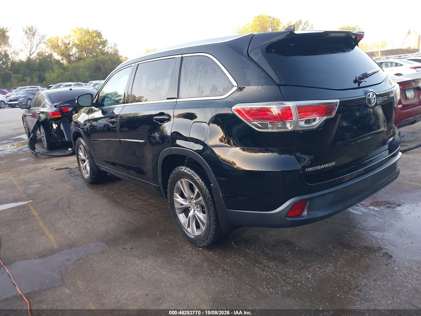 Vin: 5tdjkrfh8fs184156, lot: 46782916, toyota highlander xle v6 20153