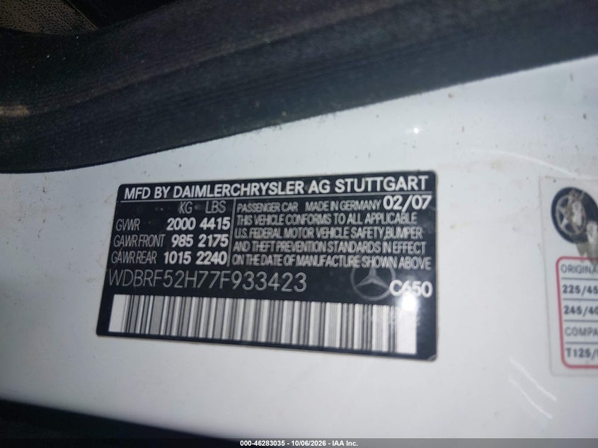 2007 MERCEDES-BENZ C 230 SPORT · Фото 9