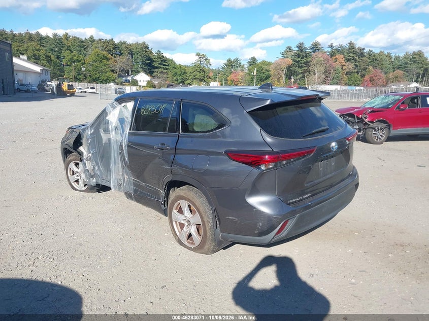 Vin: 5tdbbrch4ms021218, lot: 46783217, toyota highlander hybrid le 20213