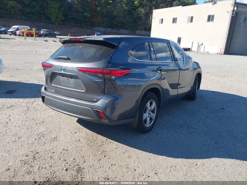 Vin: 5tdbbrch4ms021218, lot: 46783217, toyota highlander hybrid le 20214