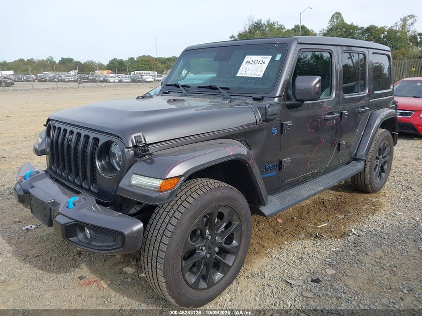 Vin: 1c4jjxp68mw845038, lot: 46783272, jeep wrangler 4xe unlimited high altitude 4x4 20212