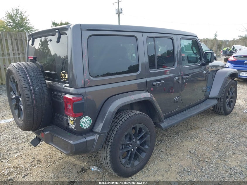 Vin: 1c4jjxp68mw845038, lot: 46783272, jeep wrangler 4xe unlimited high altitude 4x4 20214