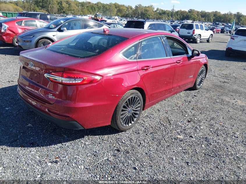 Vin: 3fa6p0lu6kr192554, lot: 46783321, ford fusion hybrid se 20194
