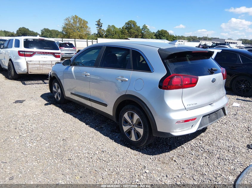 Vin: kndcb3lc8j5186972, lot: 46783448, kia niro fe 20183