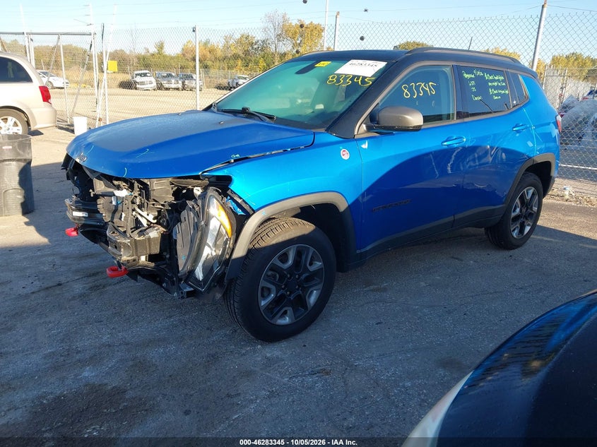 2018 Jeep Compass Trailhawk 4X4, Удар спереди, IAAI, VIN 3C4NJDDB4JT307438 — фото 2
