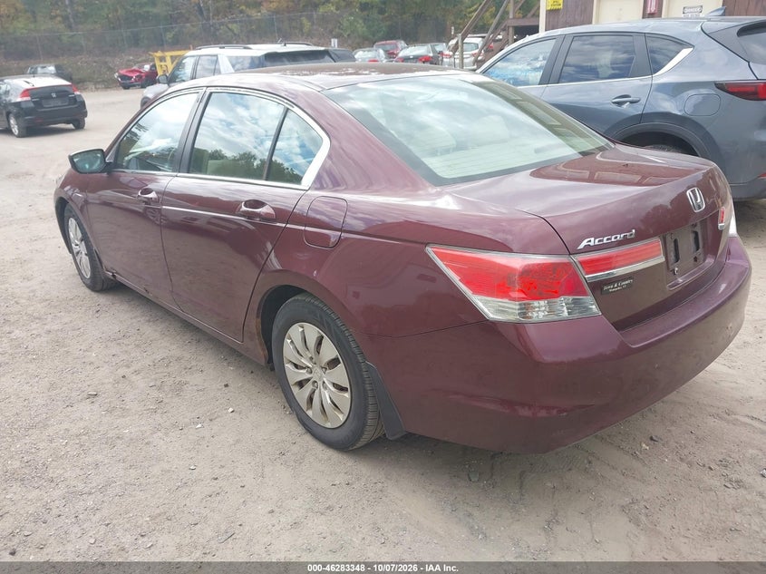 Vin: 1hgcp2e36ca165395, lot: 46783495, honda accord 2.4 lx 20123