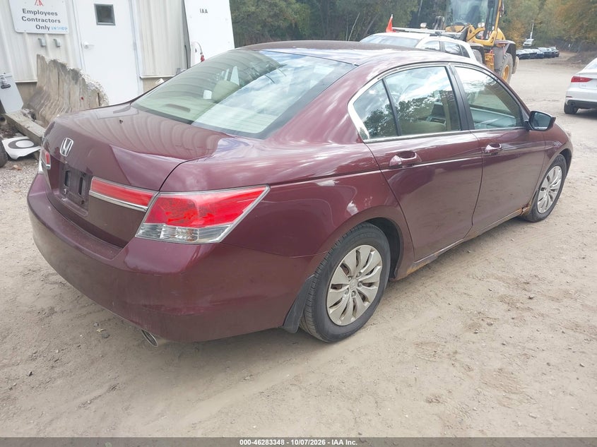 Vin: 1hgcp2e36ca165395, lot: 46783495, honda accord 2.4 lx 20124