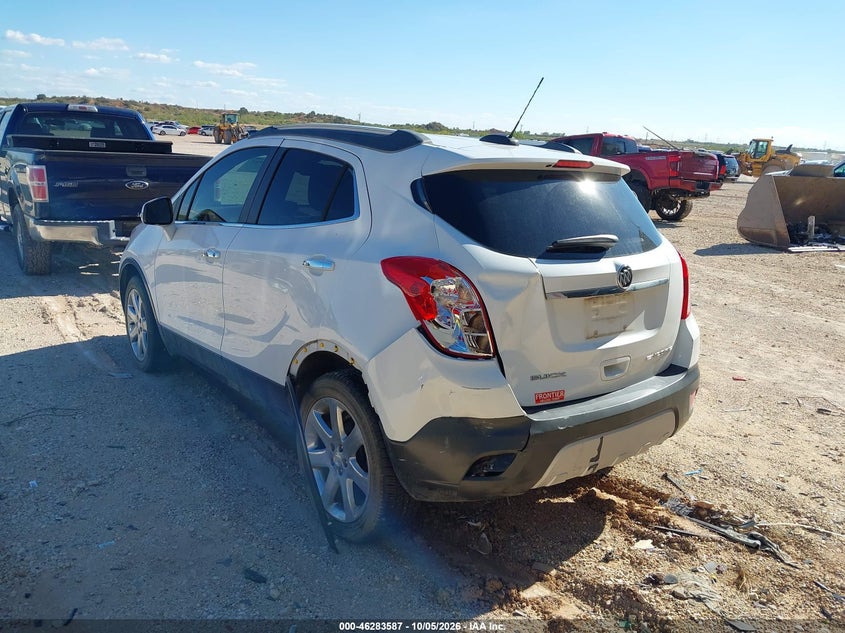 Vin: kl4cjcsb4gb647956, lot: 46783733, buick encore leather 20163