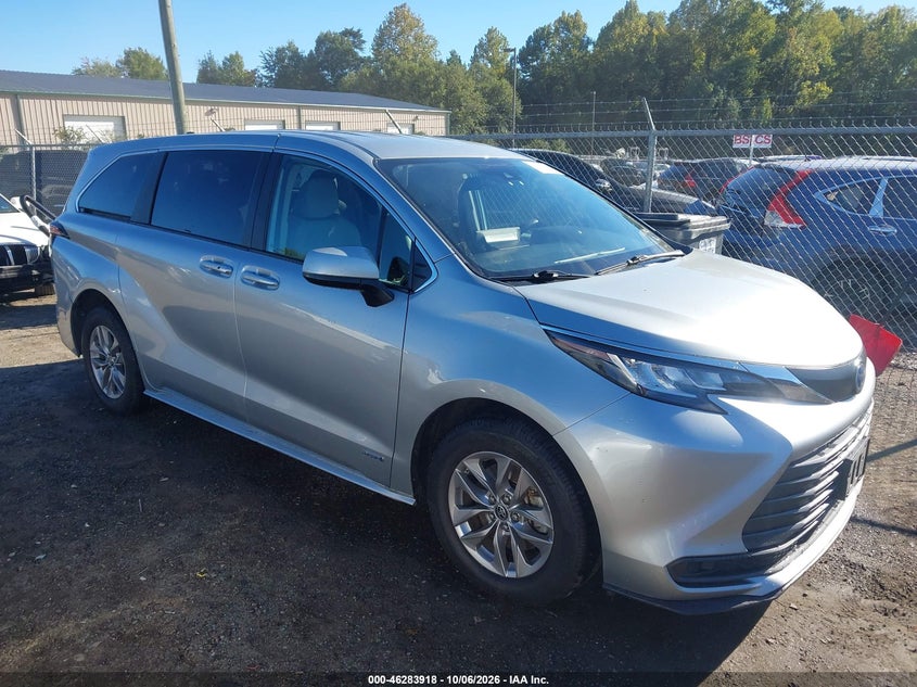 Vin: 5tdkrkec4ms017089, lot: 46784064, toyota sienna le 20211