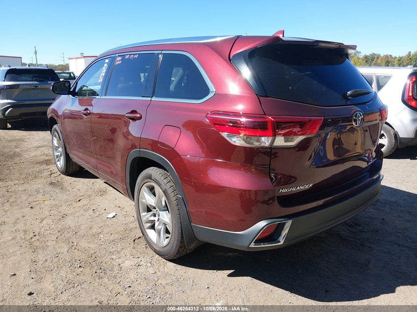 Vin: 5tddzrfh0hs391202, lot: 46784458, toyota highlander limited 20173