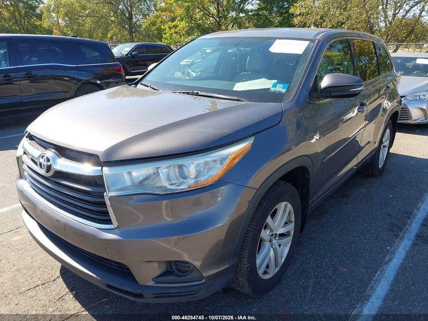 Vin: 5tdbkrfh5gs339882, lot: 46784891, toyota highlander le v6 20162
