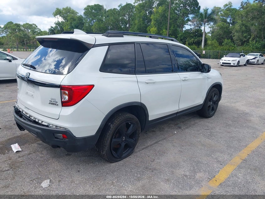Vin: 5fnyf8h01mb032306, lot: 46785440, honda passport awd elite 20214