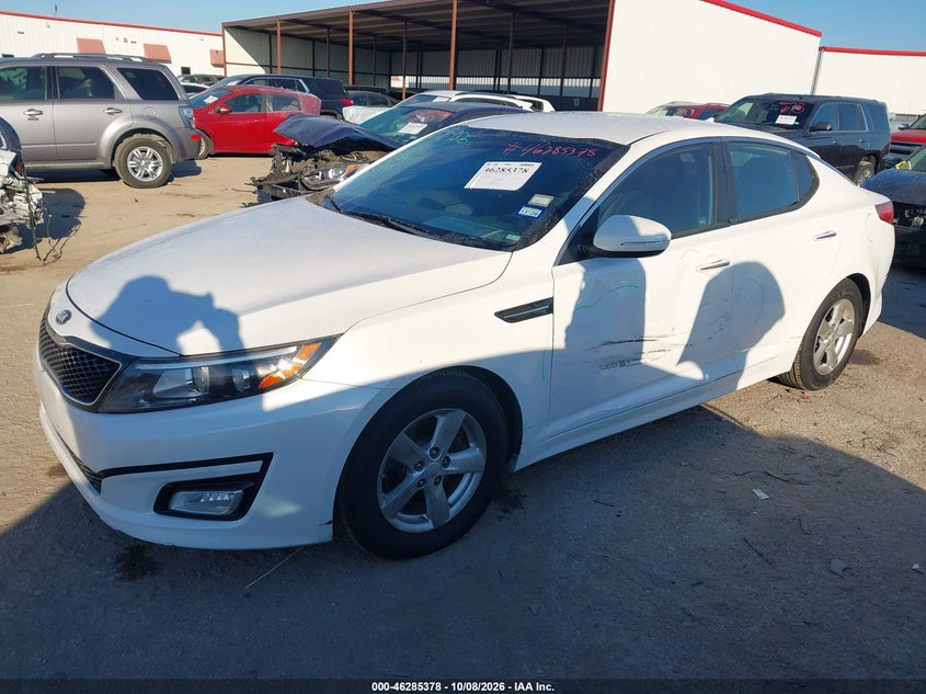 Vin: knagm4a75f5643829, lot: 46785524, kia optima lx 20152