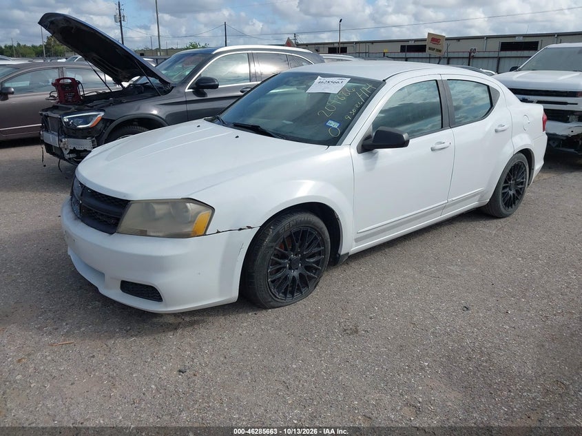 Vin: 1c3cdzab2cn209886, lot: 46785809, dodge avenger se 20122