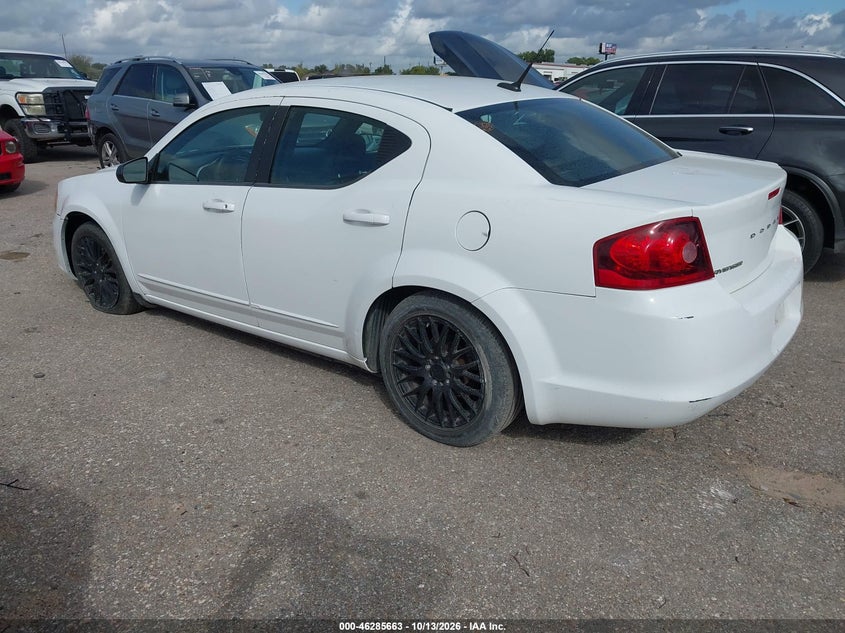 Vin: 1c3cdzab2cn209886, lot: 46785809, dodge avenger se 20123