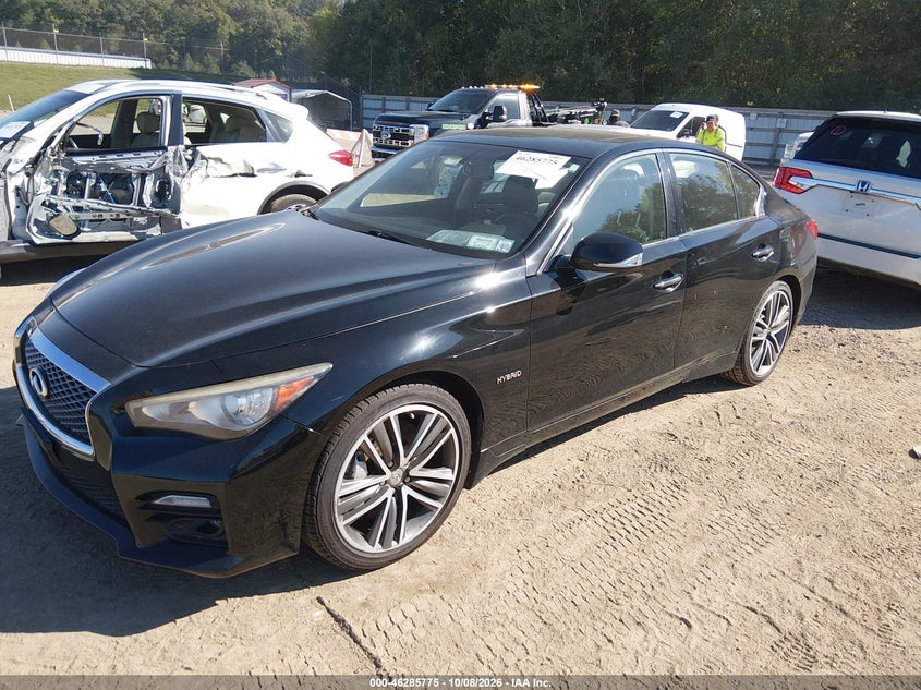 Vin: jn1av7ar5em701728, lot: 46785921, infiniti q50 hybrid sport 20142