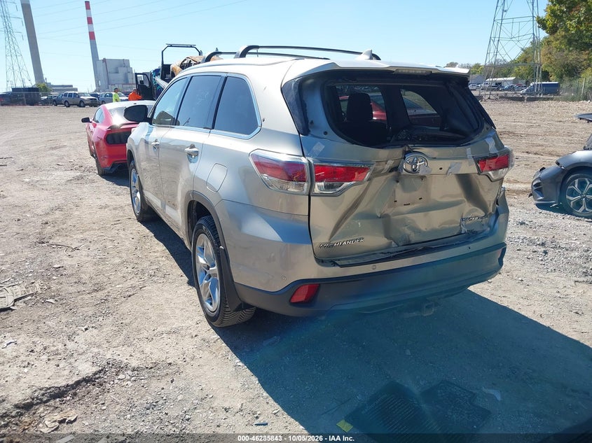 Vin: 5tddkrfh8fs113617, lot: 46785989, toyota highlander limited v6 20153