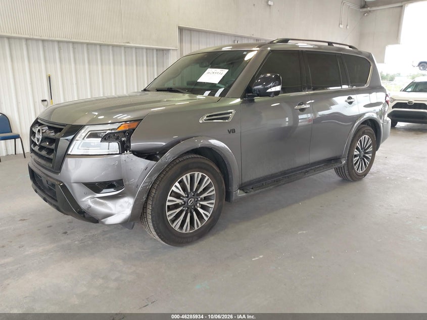 Vin: jn8ay2ba8m9373694, lot: 46786080, nissan armada sl 2wd 20212