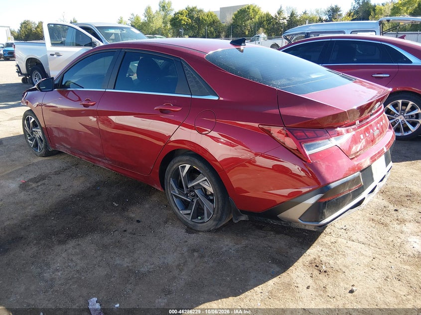 Vin: kmhls4dg0ru791315, lot: 46786375, hyundai elantra sel 20243